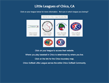 Tablet Screenshot of chicolittleleague.com